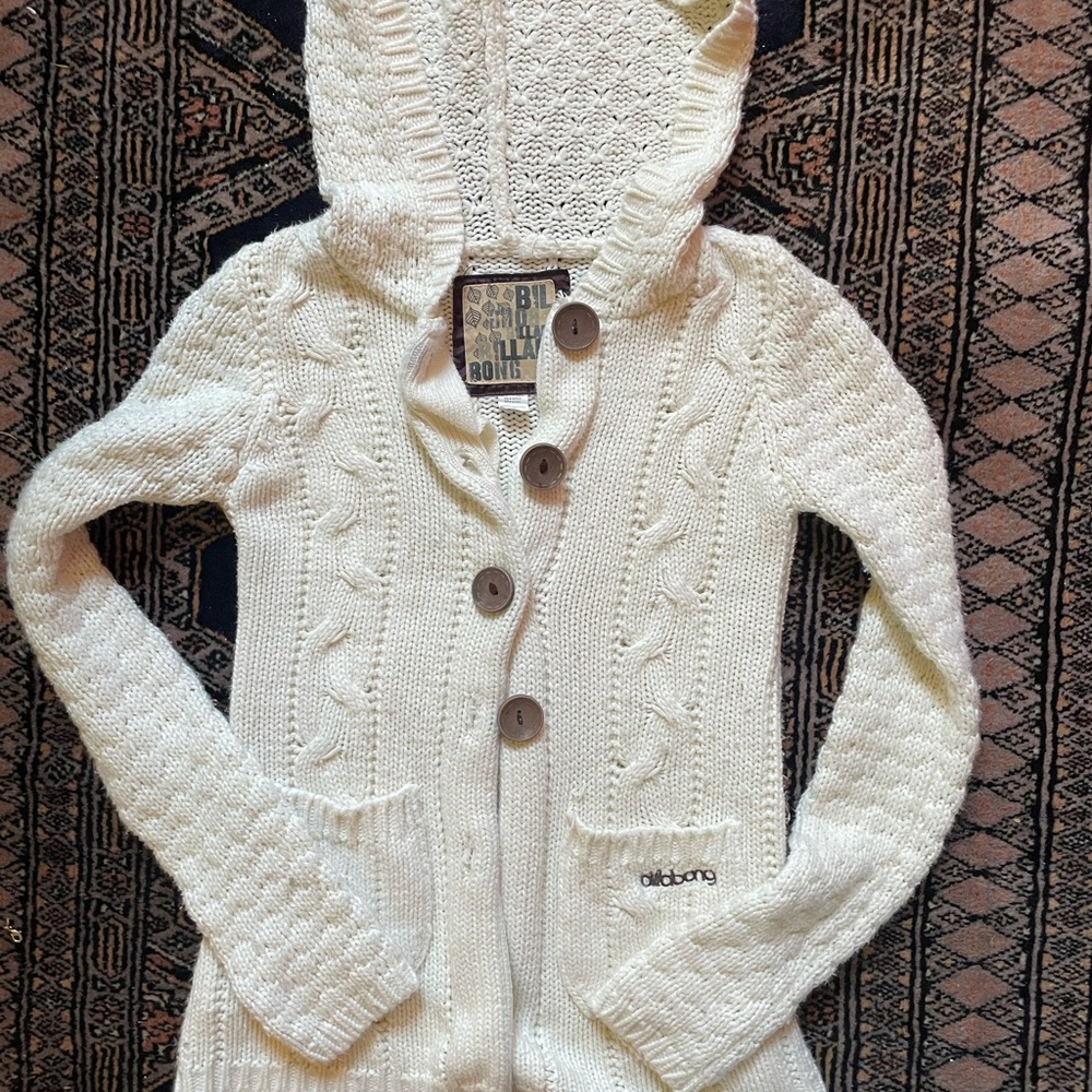 Billabong hooded button sweater